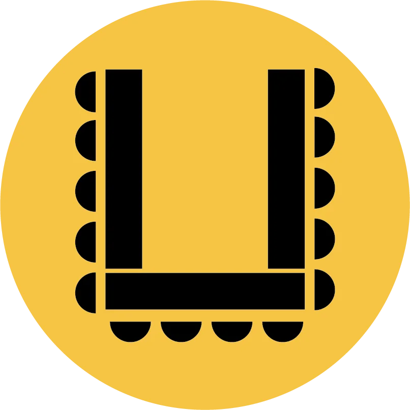 Illustratie van een U-vormopstelling bij De Rijtuigenloods